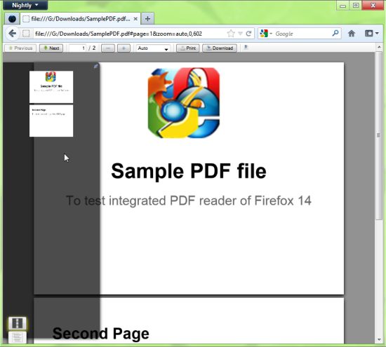 В Firefox 14 появится возможность просматривать PDF
