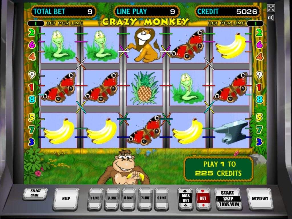 Игровой автомат Crazy Monkey и его характеристики